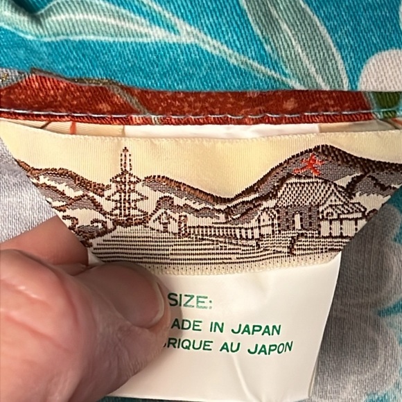 Beautiful Authentic Japanese Vintage Floral Geisha Teal Kimono Robe cotton Japan - Picture 4 of 12